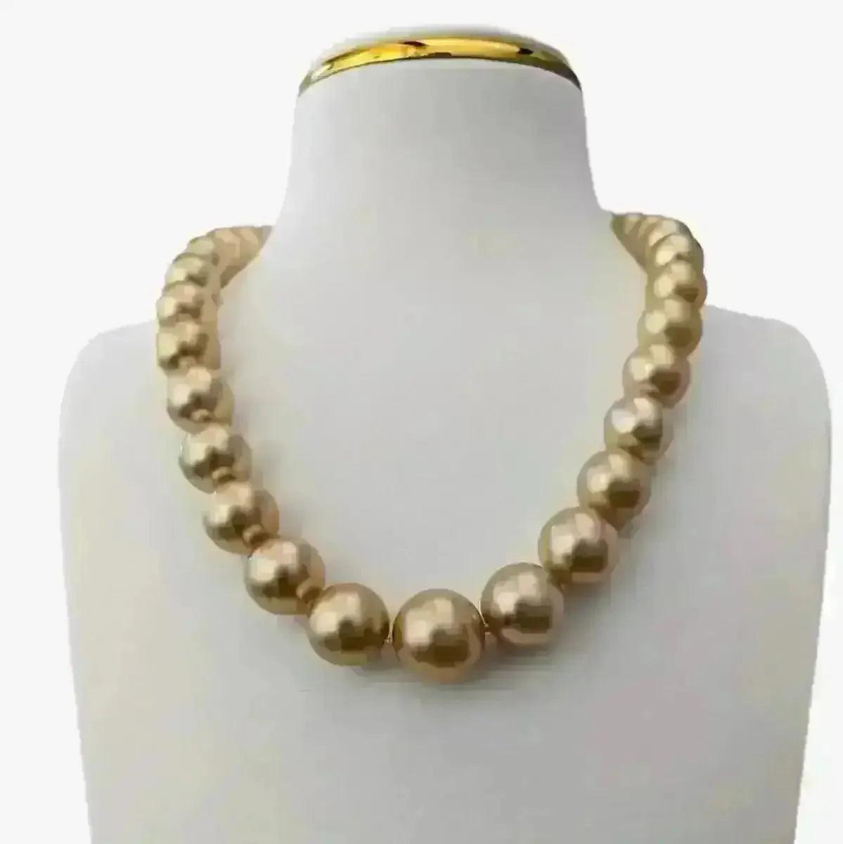 12 - 16mm Golden South Sea Pearl Necklace - Marina Korneev