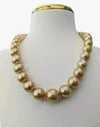 12 - 16mm Golden South Sea Pearl Necklace - Marina Korneev