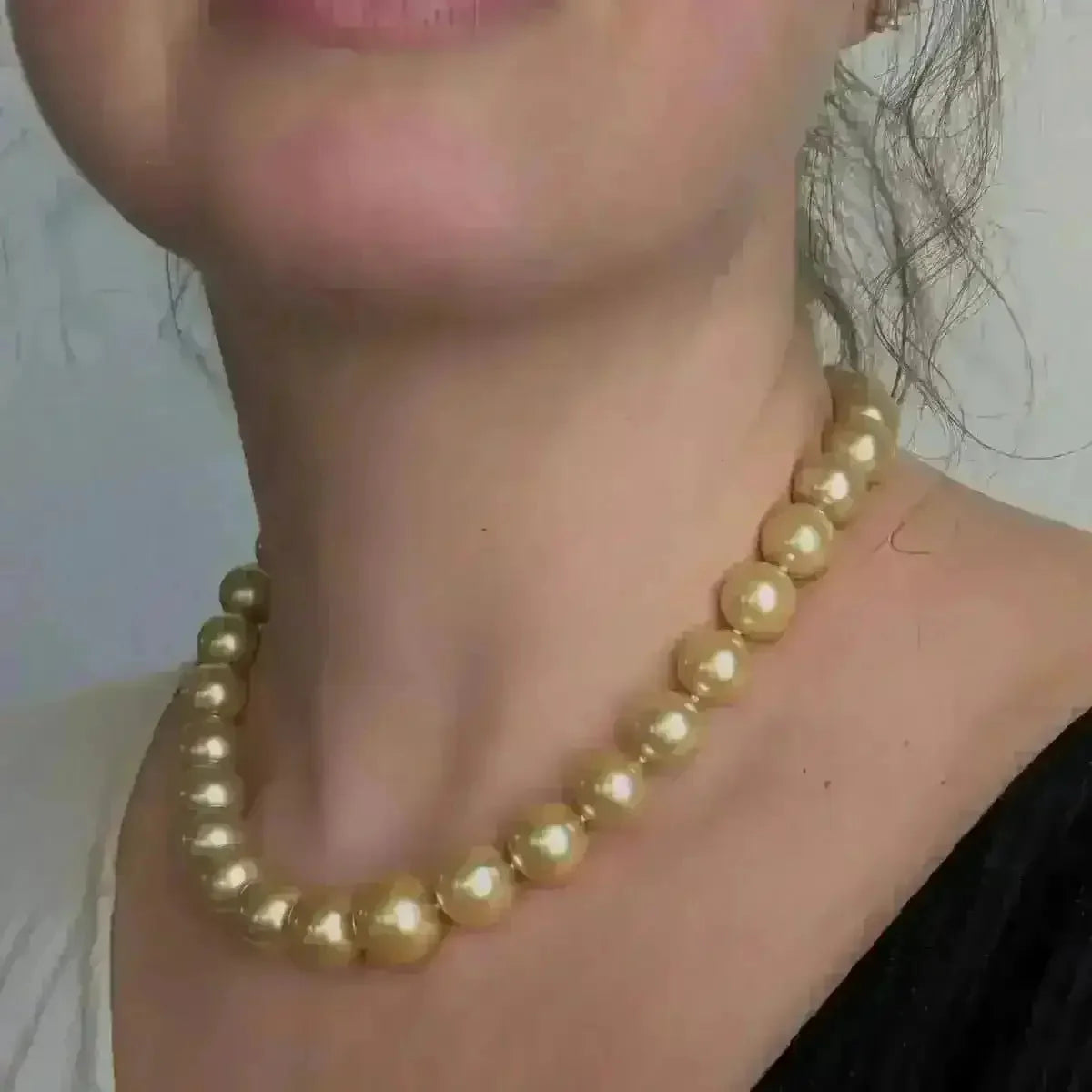 12 - 16mm Golden South Sea Pearl Necklace - Marina Korneev