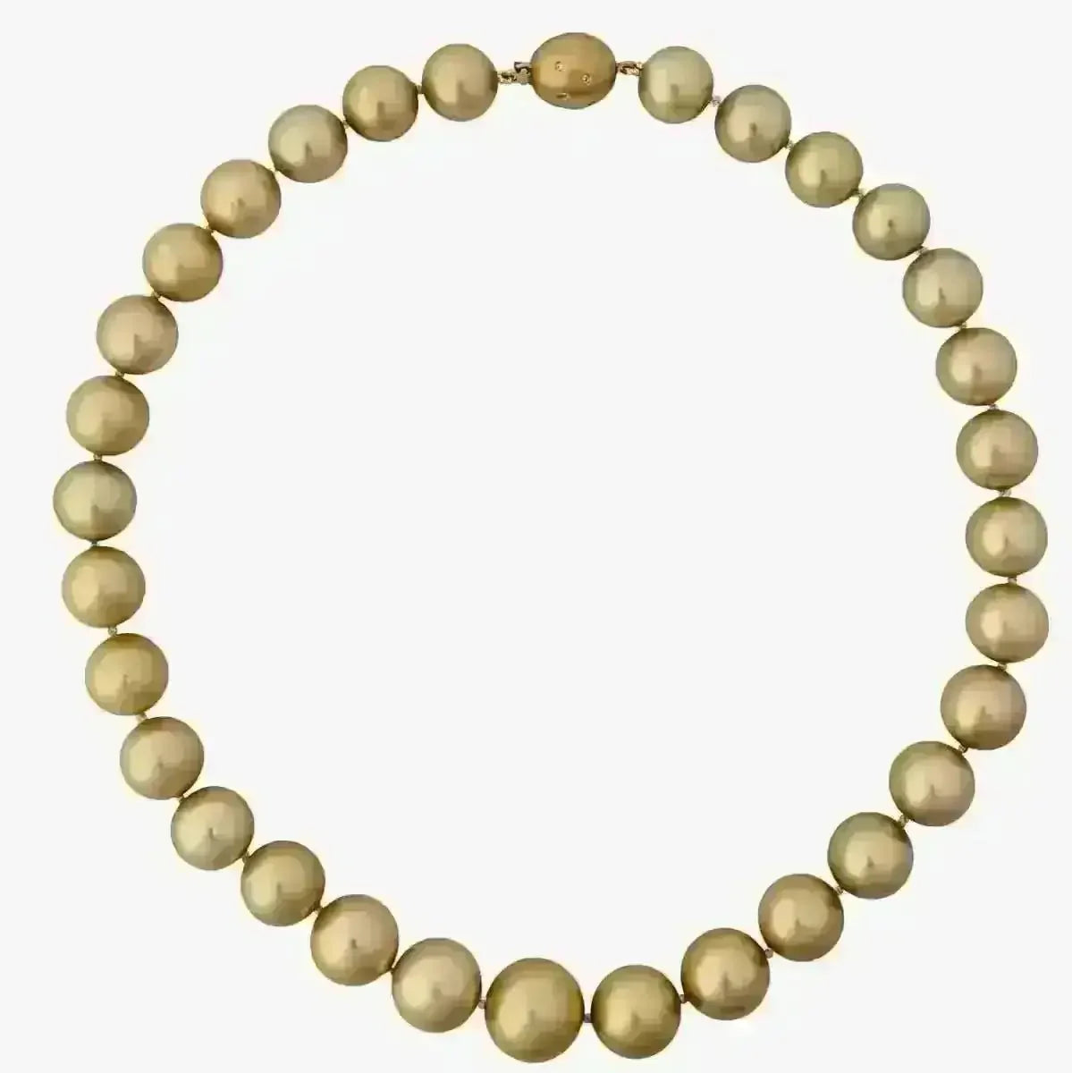 12 - 16mm Golden South Sea Pearl Necklace - Marina Korneev