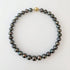 12-16mm Dark Aubergine Tahitian Pearl Necklace, frontal view