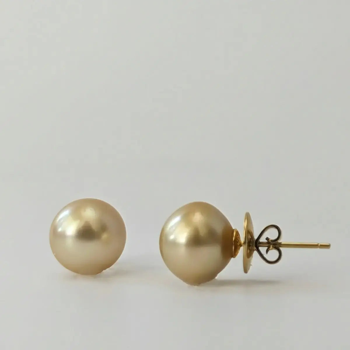 13-14mm Golden South Sea Pearl Stud Earrings - Marina Korneev Fine Pearls