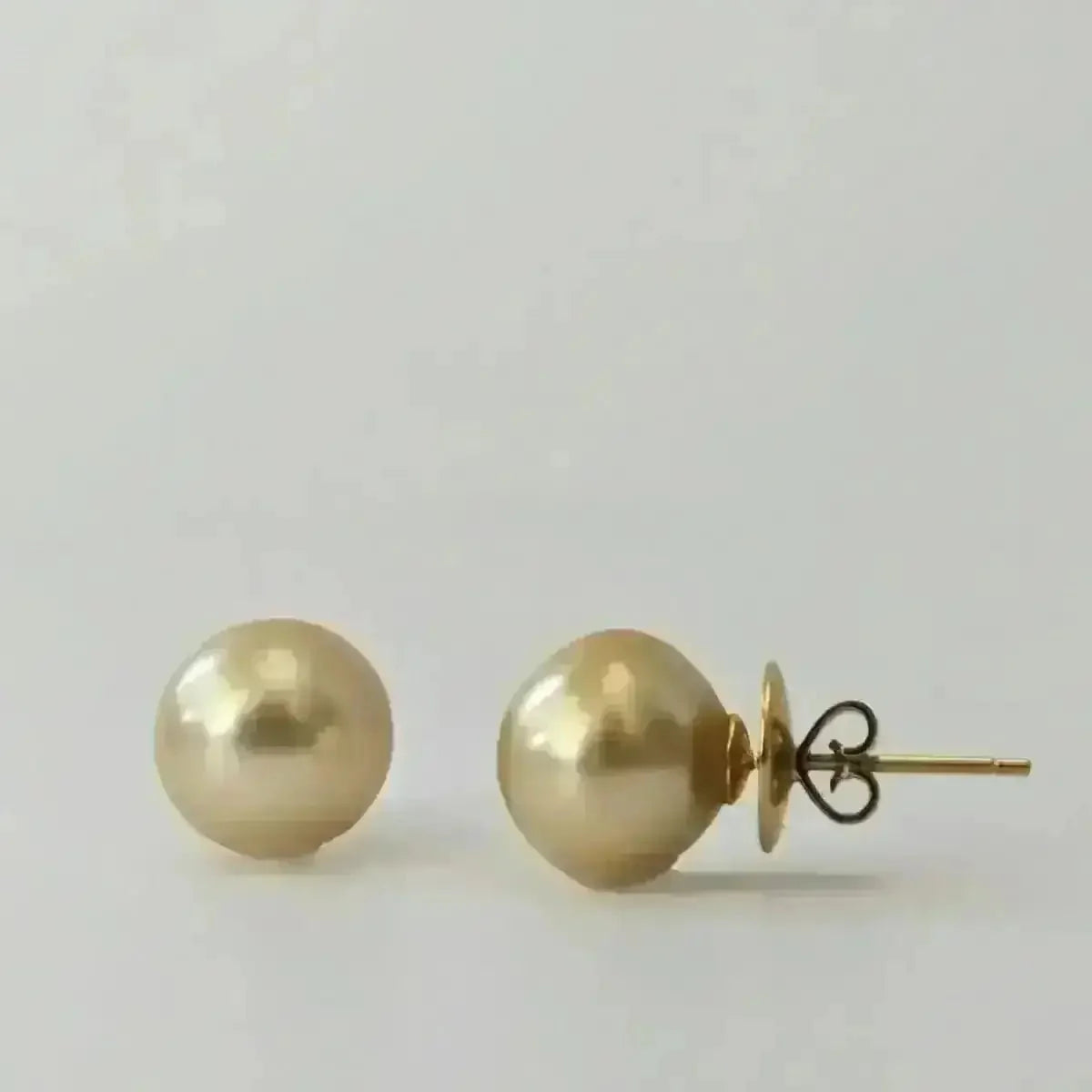 13 - 14mm Golden South Sea Pearl Stud Earrings - Marina Korneev