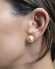13 - 14mm Golden South Sea Pearl Stud Earrings - Marina Korneev