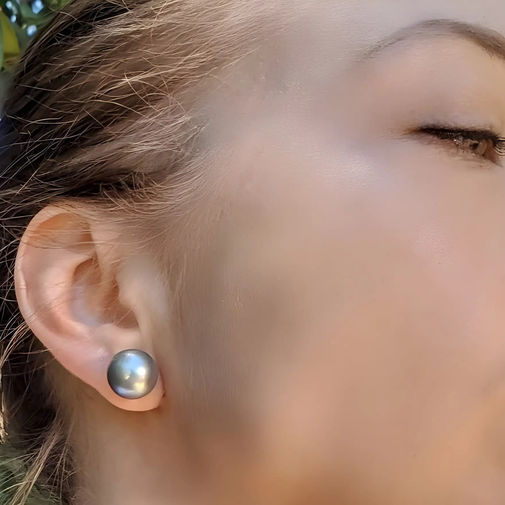 13-14mm Tahitian Pearl Stud Earrings - Marina Korneev