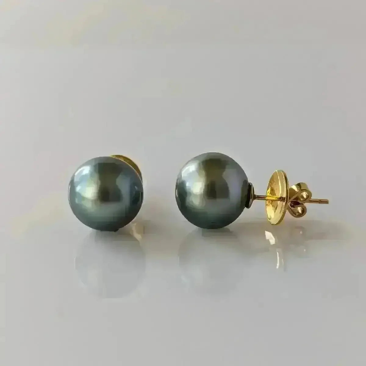 13 - 14mm Tahitian Pearl Stud Earrings - Marina Korneev
