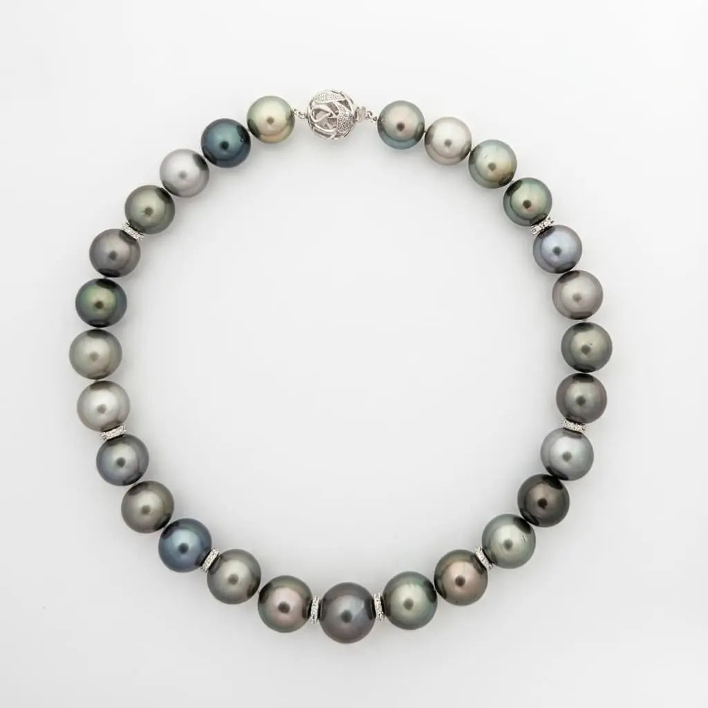 13 - 16mm Tahitian Pearl Pastel Color Mix Necklace Elegant Necklaces by Marina Korneev