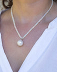 14-15mm White South Sea Pearl and Opal Necklace - Marina Korneev Fine Pearls