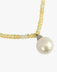 14-15mm White South Sea Pearl and Opal Necklace - Marina Korneev Fine Pearls