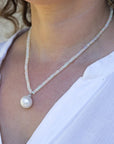 14-15mm White South Sea Pearl and Opal Necklace - Marina Korneev Fine Pearls