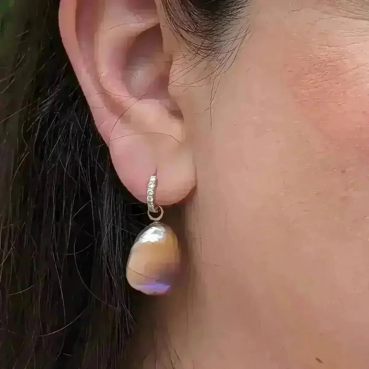 17 - 18mm Freshwater Pearl Convertible Huggee Earrings - Marina Korneev