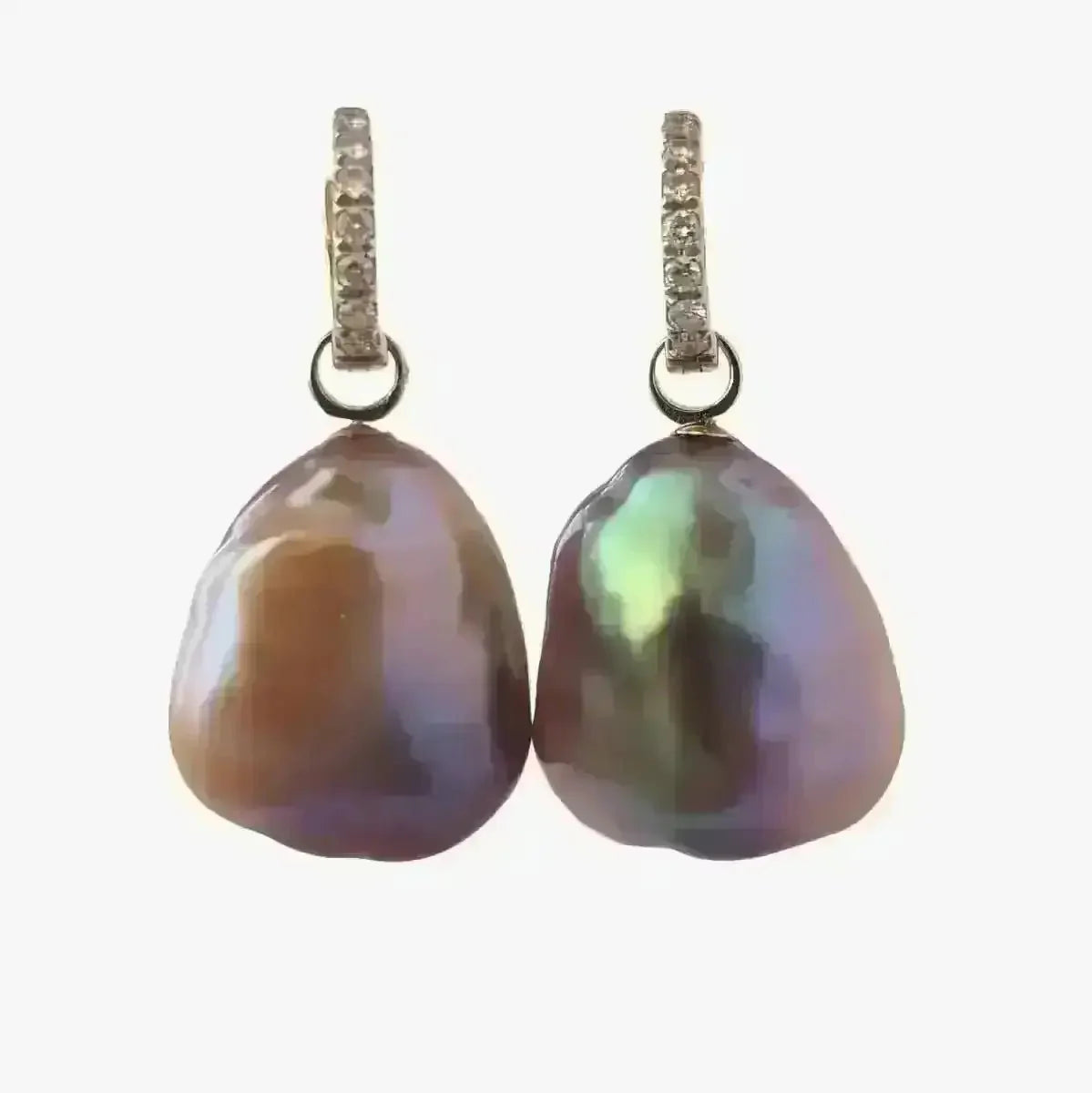 17 - 18mm Freshwater Pearl Convertible Huggee Earrings - Marina Korneev