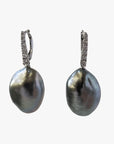 19-20mm Tahitian Keshi Pearl Dangling Lever-Back Earrings - Marina Korneev Fine Pearls