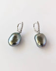 19-20mm Tahitian Keshi Pearl Dangling Lever-Back Earrings - Marina Korneev Fine Pearls