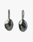 19-20mm Tahitian Keshi Pearl Dangling Lever-Back Earrings - Marina Korneev Fine Pearls