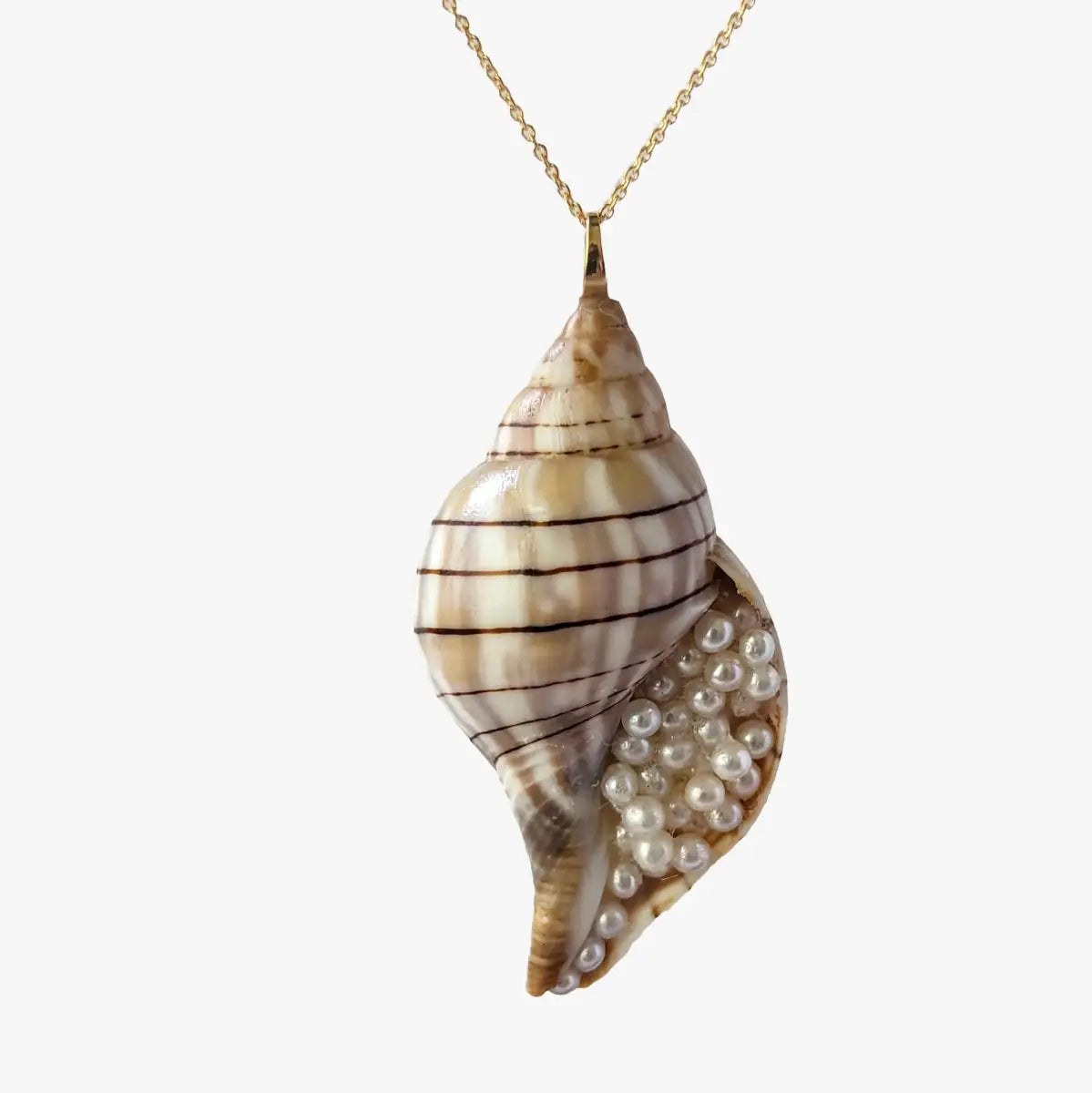 2.0-2.2mm Seed Freshwater Pearl and Shell Pendant - Marina Korneev