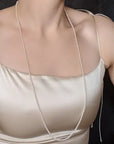 2.0-2.5mm White baby Akoya Long Pearl Necklace Chain Rope - Marina Korneev Fine Pearls