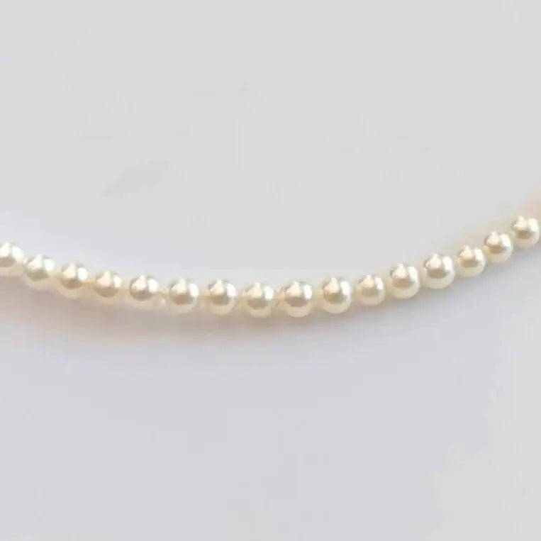 2.0-2.5mm White Baby Akoya Pearl Necklace Chain 14K YG Clasp - Marina Korneev Fine Pearls