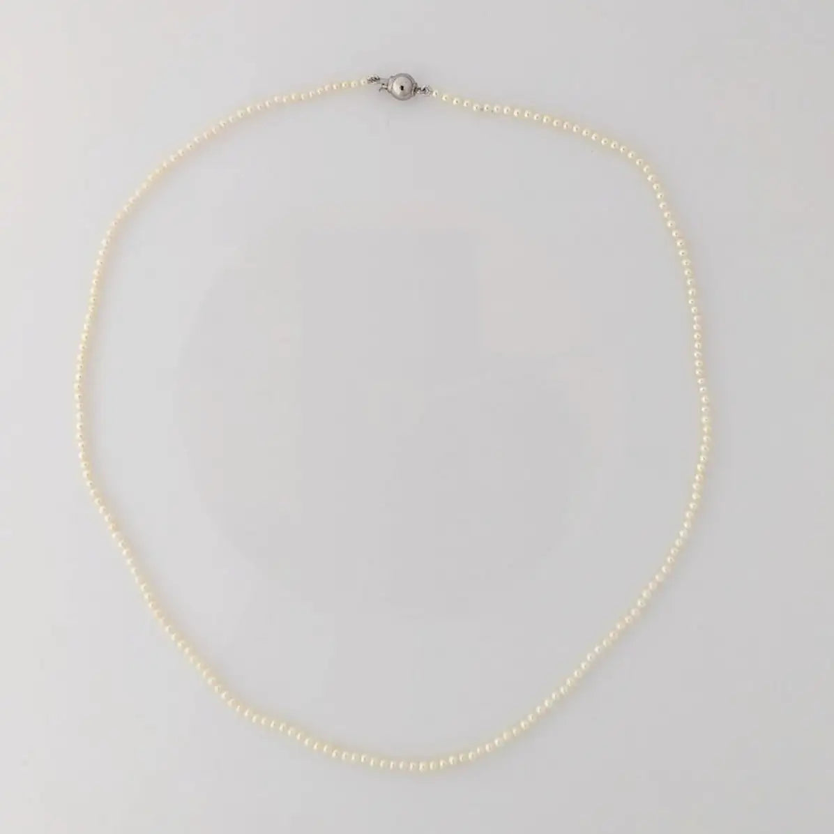 2.0-2.5mm White Baby Akoya Pearl Necklace Chain 14K WG Clasp - Marina Korneev Fine Pearls