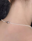 2.0-2.5mm White Baby Akoya Pearl Necklace Chain 14K WG Clasp - Marina Korneev Fine Pearls