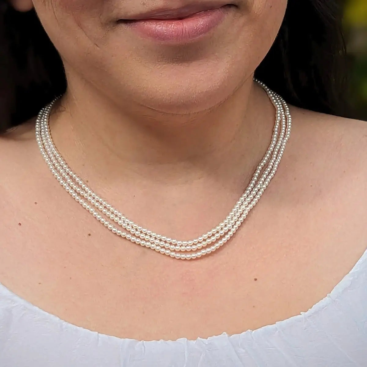 2.5-3.5mm White Baby Akoya Pearl Multistrand Necklace - Marina Korneev Fine Pearls