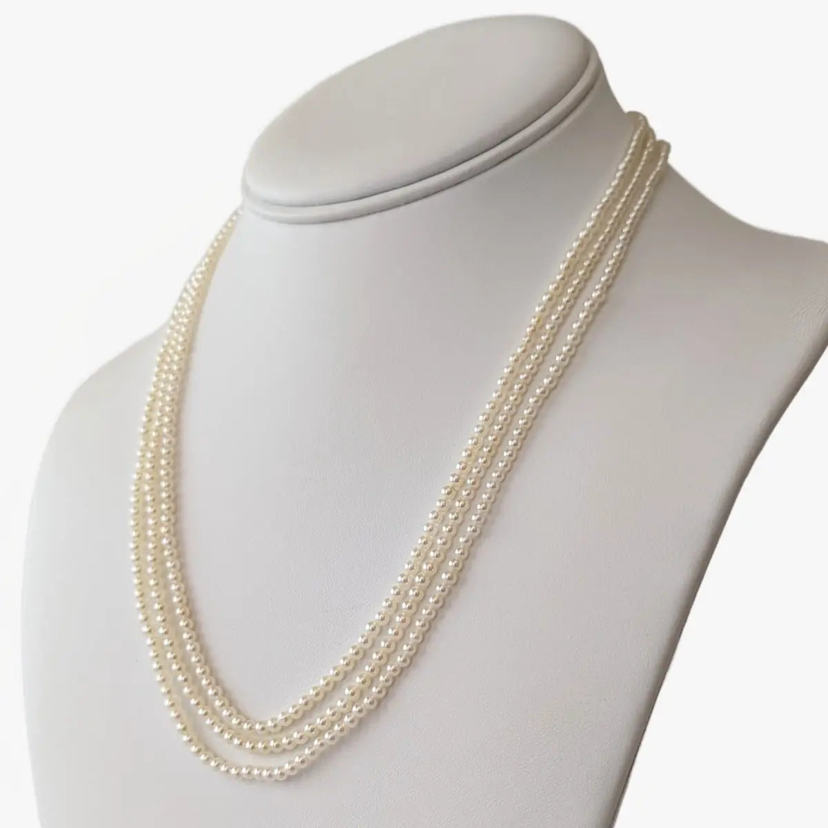 2.5-3.5mm White Baby Akoya Pearl Multistrand Necklace - Marina Korneev