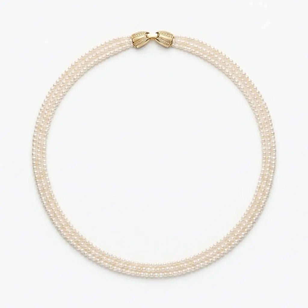 2.5 - 3.5mm White Baby Akoya Pearl Multistrand Necklace Elegant Strands by Marina Korneev