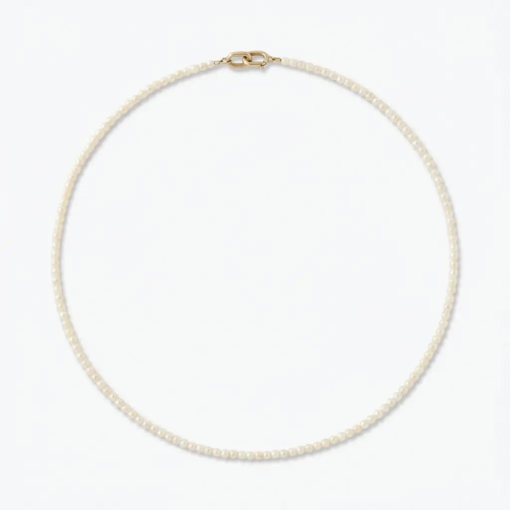 2.5 - 4.0mm White Baby Akoya Pearl Necklace Chain Elegant Necklaces by Marina Korneev