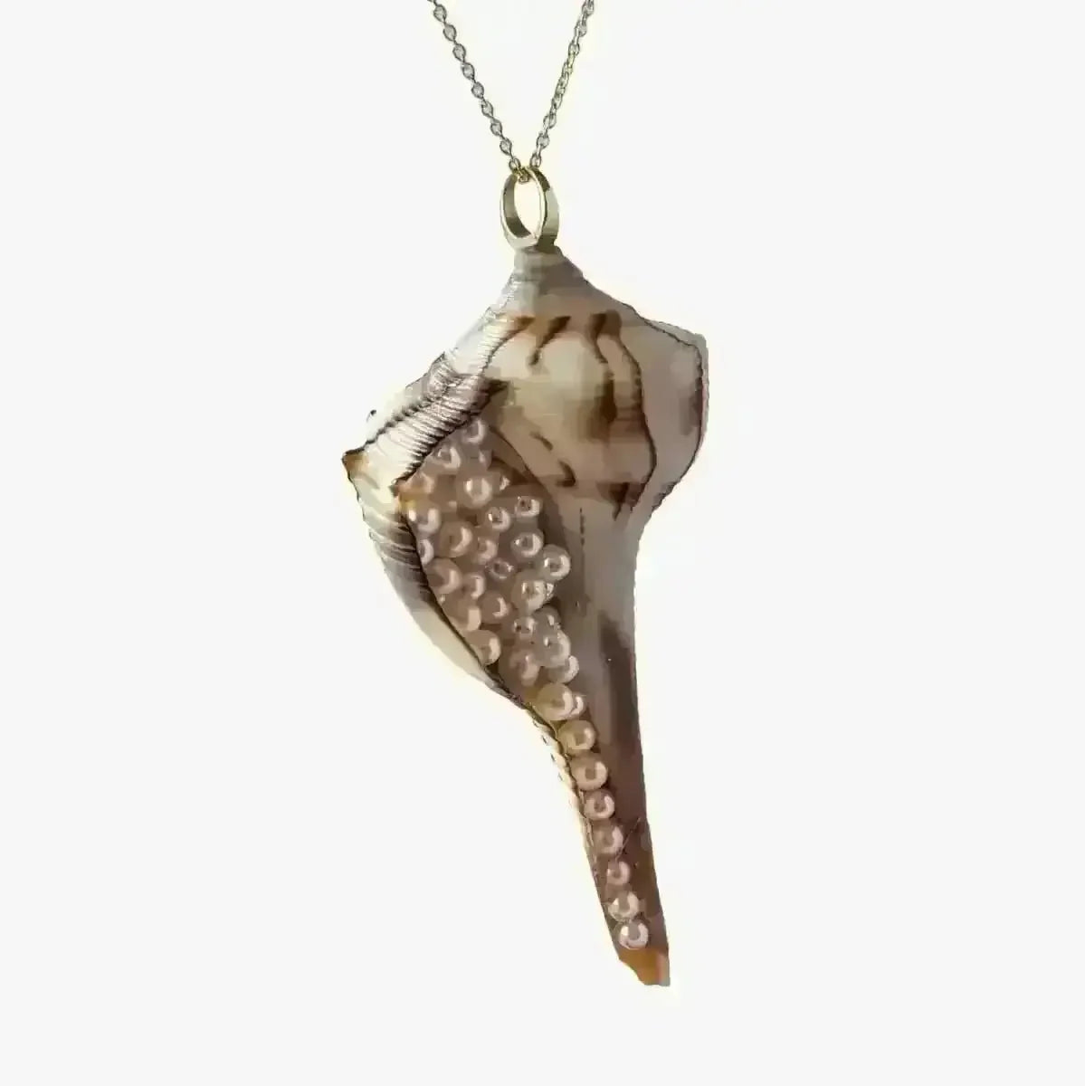 2.0 - 2.2mm Seed Freshwater Pearl and Shell Pendant - Marina Korneev