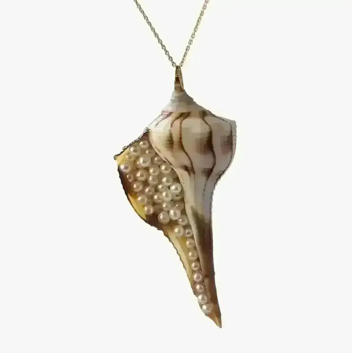 2.0 - 2.2mm Seed Freshwater Pearl and Shell Pendant - Marina Korneev