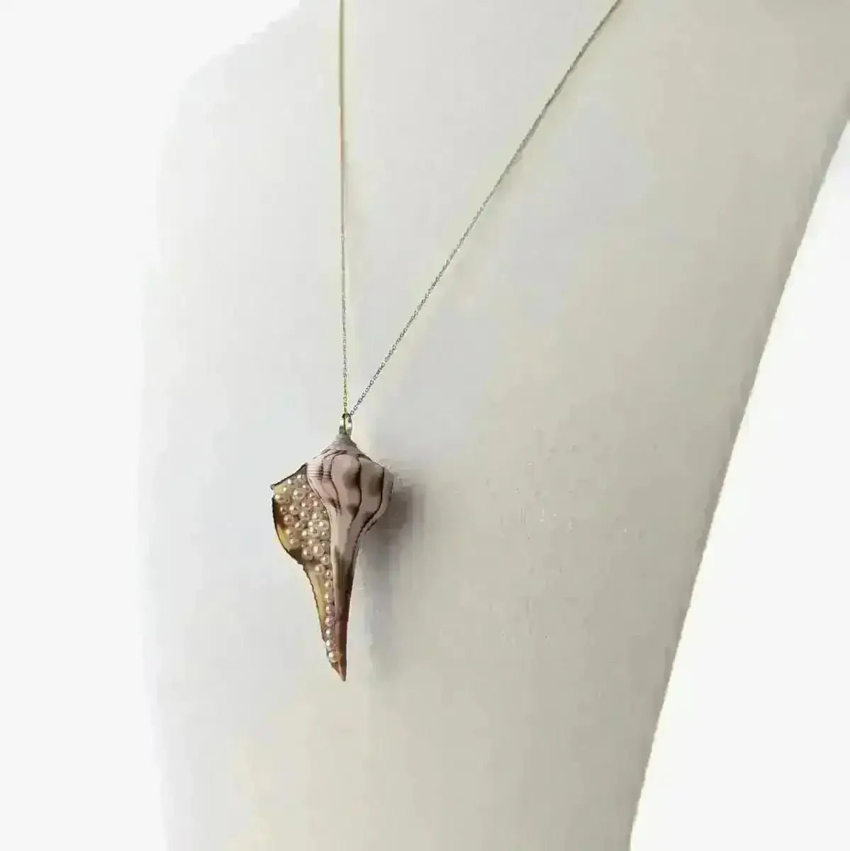 2.0 - 2.2mm Seed Freshwater Pearl and Shell Pendant - Marina Korneev