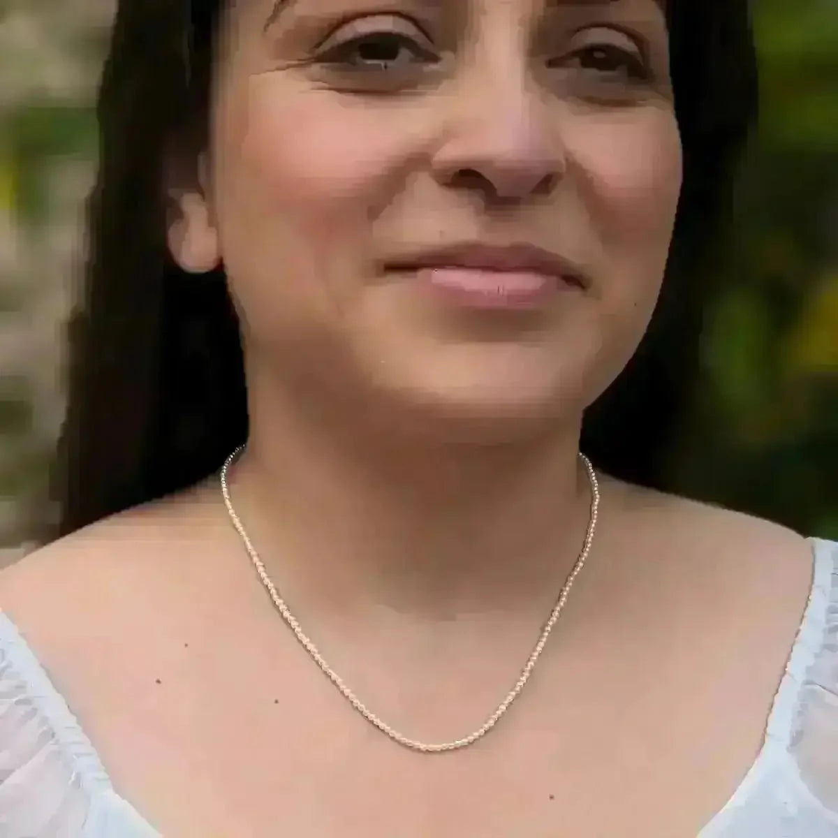 2.0 - 2.5mm White Baby Akoya Pearl Necklace Chain - Marina Korneev