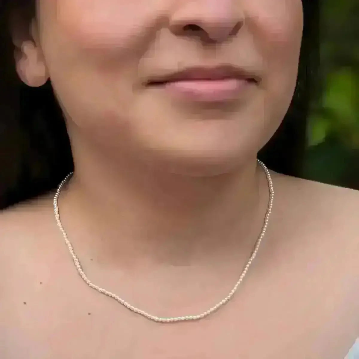 2.0 - 2.5mm White Baby Akoya Pearl Necklace Chain - Marina Korneev