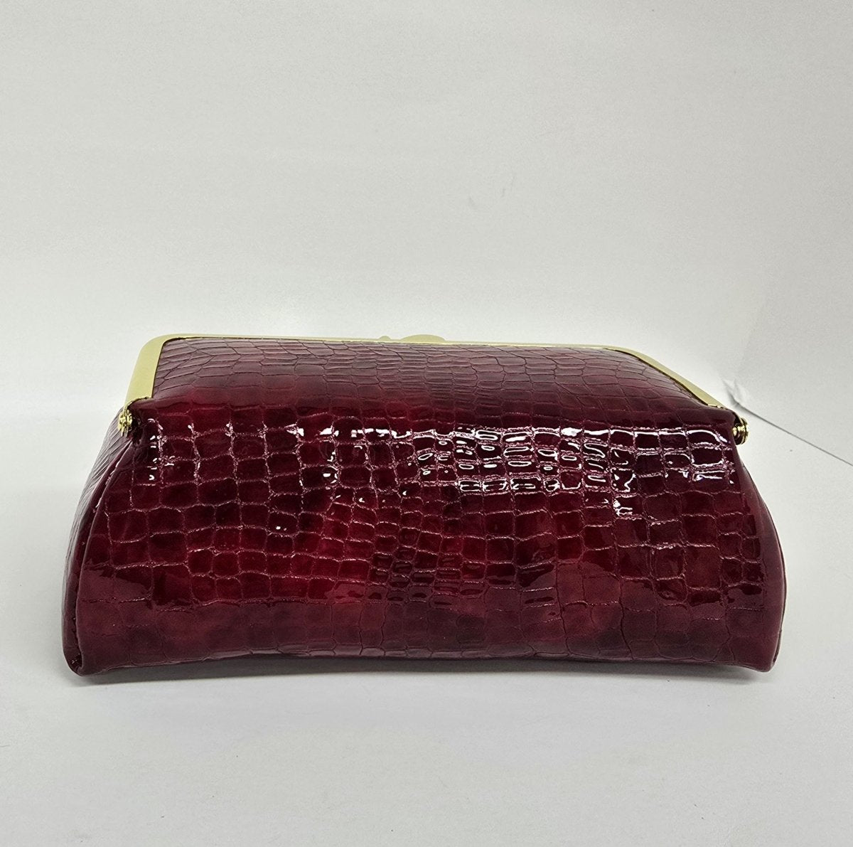 Laquered Red Snake Genuine Leather Travel Bag Elegant Cosmetic Bag by Marina Korneev