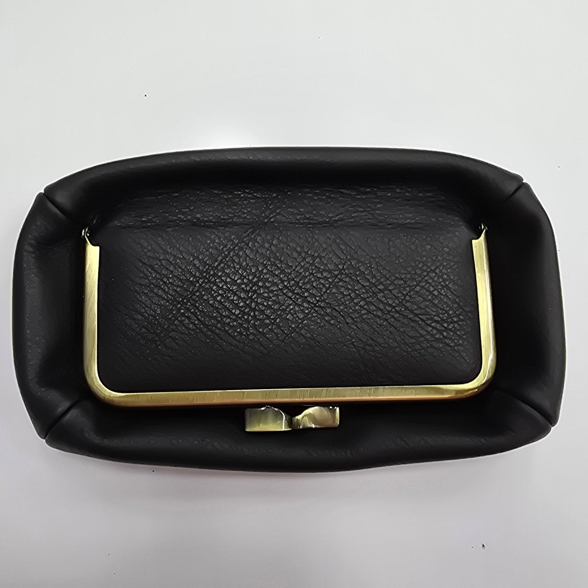 Black Handmade Genuine Leather Travel Bag Elegant Cosmetic Bag by Marina Korneev