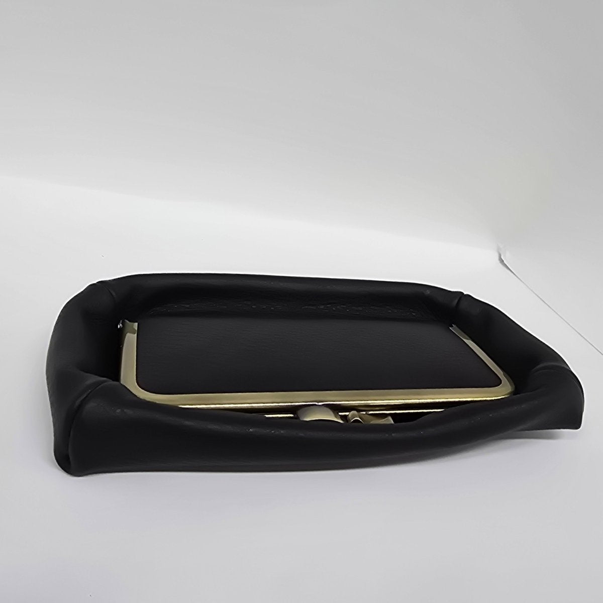 Black Handmade Genuine Leather Travel Bag Elegant Cosmetic Bag by Marina Korneev