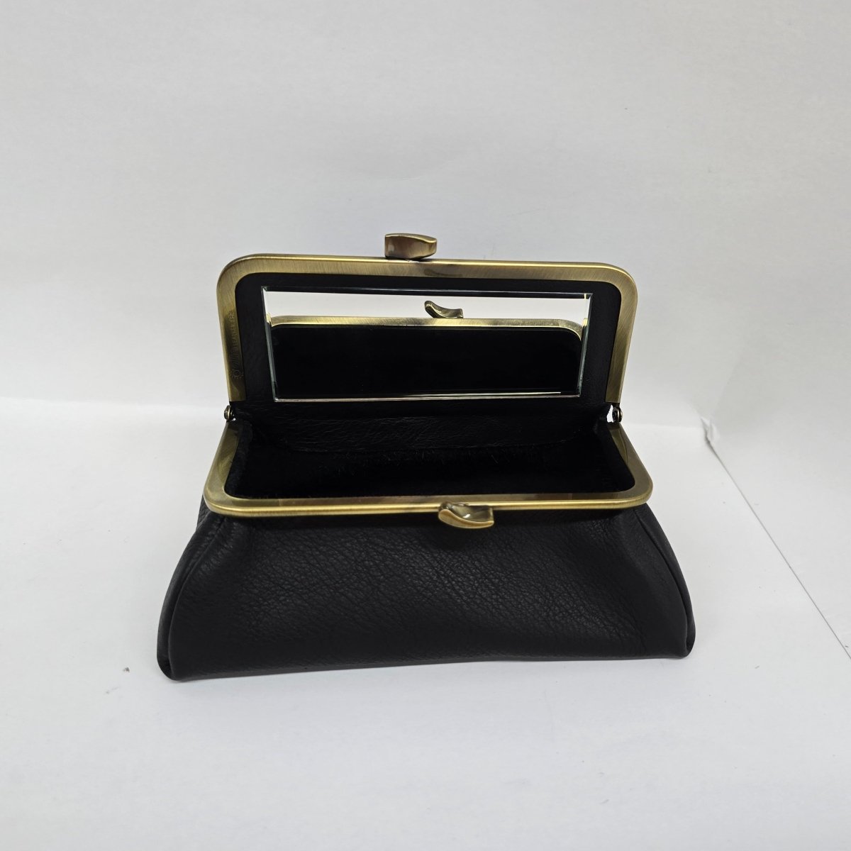 Black Handmade Genuine Leather Travel Bag Elegant Cosmetic Bag by Marina Korneev