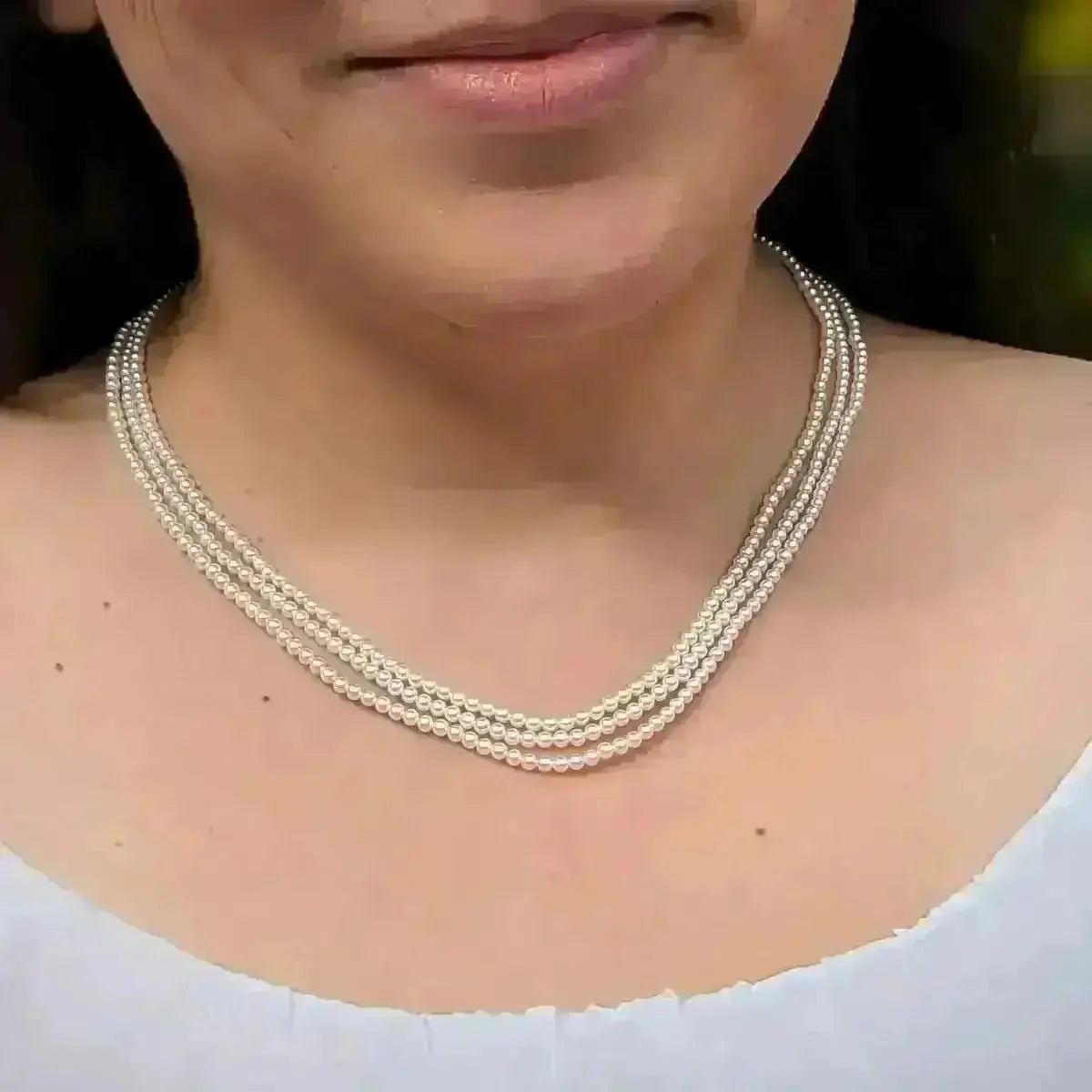 2.5 - 3.5mm White Baby Akoya Pearl Multistrand Necklace - Marina Korneev