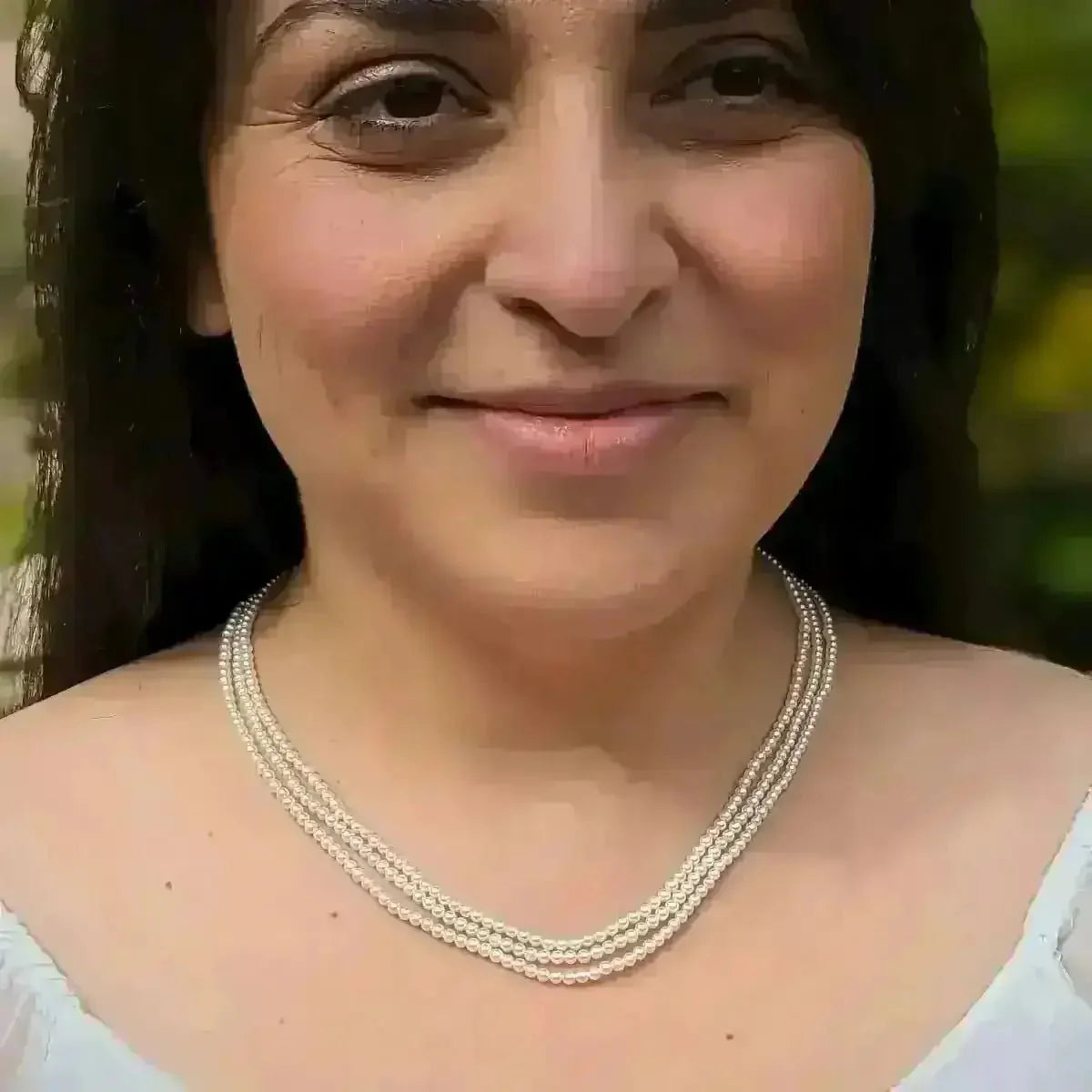 2.5 - 3.5mm White Baby Akoya Pearl Multistrand Necklace - Marina Korneev