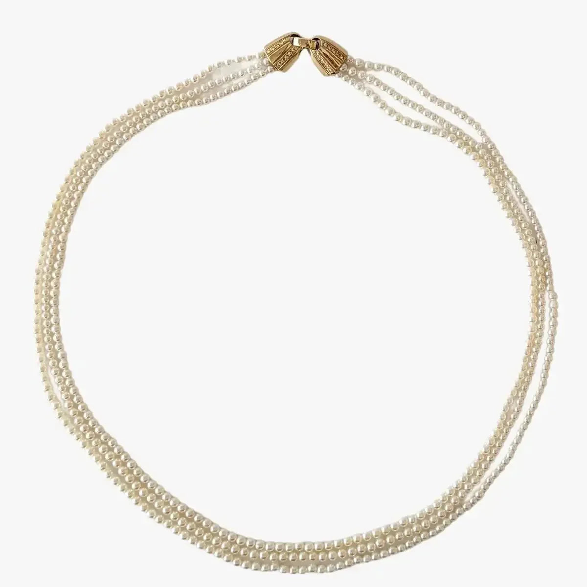 2.5 - 3.5mm White Baby Akoya Pearl Multistrand Necklace - Marina Korneev