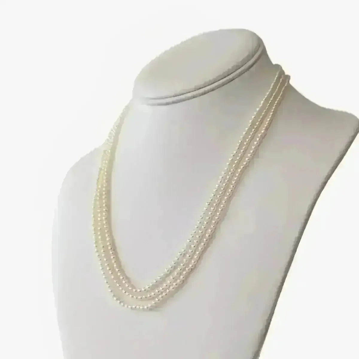 2.5 - 3.5mm White Baby Akoya Pearl Multistrand Necklace - Marina Korneev
