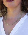 3.0-3.5mm Baby Akoya Pearl and Peridot Beads Necklace - Marina Pearls