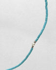 3.0-3.5mm Baby Akoya Pearl with Kingman Turquoise Necklace - Marina Pearls