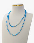 3.0-3.5mm Sleeping Beauty Turquoise Beads Long Station Necklace - Necklaces