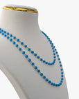 3.0-3.5mm Sleeping Beauty Turquoise Beads Long Station Necklace - Necklaces