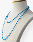 3.0-3.5mm Sleeping Beauty Turquoise Beads Long Station Necklace - Necklaces