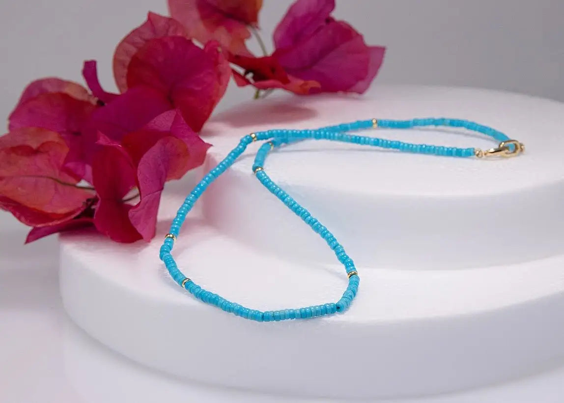 3.0-3.5mm Sleeping Beauty Turquoise Necklace - Marina Korneev Fine Pearls