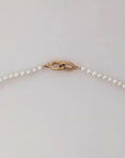 White Seed Bead Nucleated Freshwater Pearl Necklace w/Gold Beads - Marina Korneev Fine Pearls