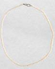 3.0-3.5mm White Seed Freshwater Pearl Necklace Chain with 925 Silver Clasp - Marina Pearls