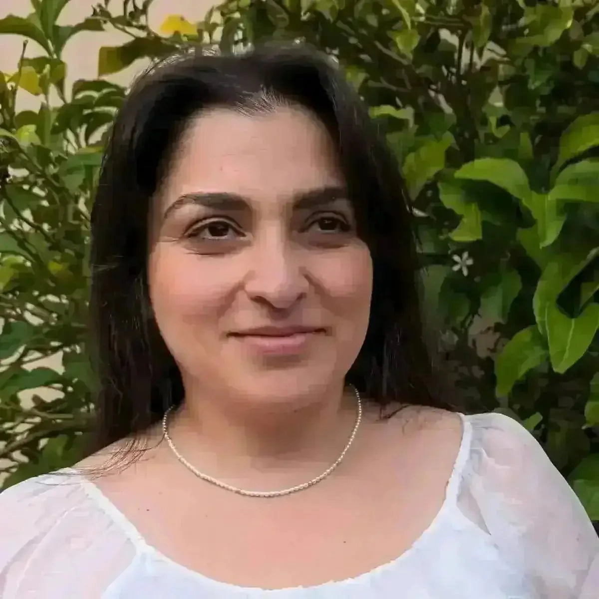 3.0 - 3.5mm White Seed Bead Nucleated Freshwater Pearl Necklace w/Gold Beads - Marina Korneev